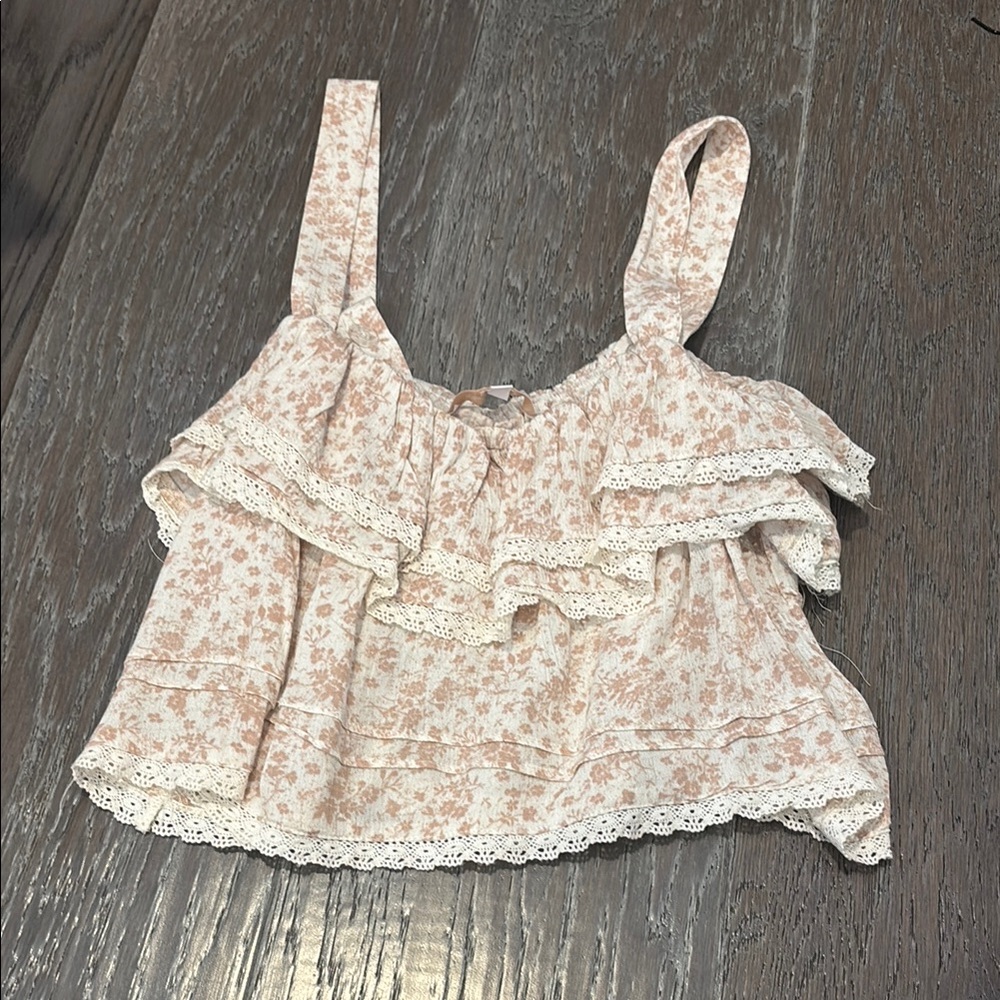 Floral Ruffle Crop Top